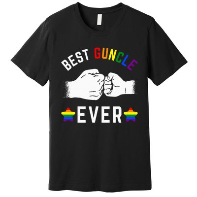 Best Guncle Ever Rainbow Colors Fistbump Pride G.A.Y Uncle Premium T-Shirt