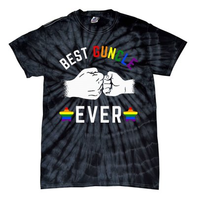 Best Guncle Ever Rainbow Colors Fistbump Pride G.A.Y Uncle Tie-Dye T-Shirt