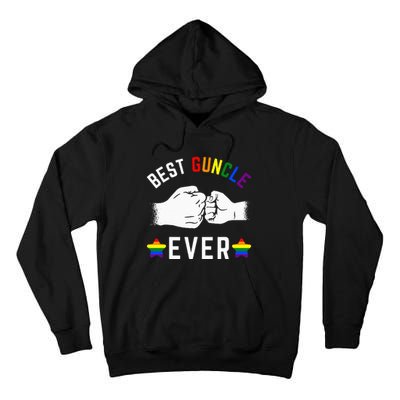 Best Guncle Ever Rainbow Colors Fistbump Pride G.A.Y Uncle Tall Hoodie