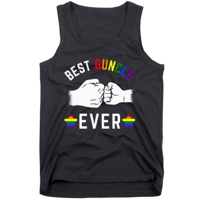 Best Guncle Ever Rainbow Colors Fistbump Pride G.A.Y Uncle Tank Top