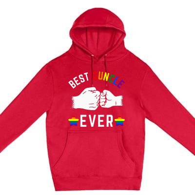 Best Guncle Ever Rainbow Colors Fistbump Pride G.A.Y Uncle Premium Pullover Hoodie