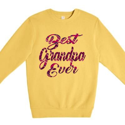 Best Grandpa Ever National Grandparents Day Stitches Design Funny Gift Premium Crewneck Sweatshirt