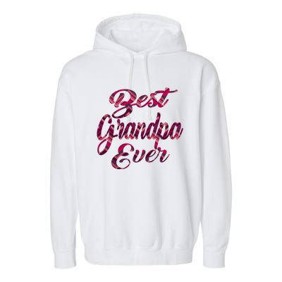 Best Grandpa Ever National Grandparents Day Stitches Design Funny Gift Garment-Dyed Fleece Hoodie