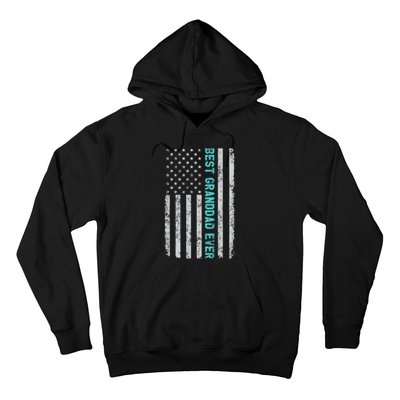 Best Granddad Ever Funny Fathers Day Vintage American Flag Hoodie