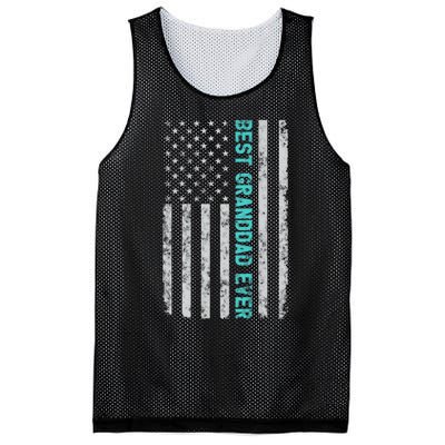 Best Granddad Ever Funny Fathers Day Vintage American Flag Mesh Reversible Basketball Jersey Tank