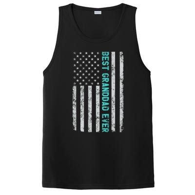 Best Granddad Ever Funny Fathers Day Vintage American Flag PosiCharge Competitor Tank