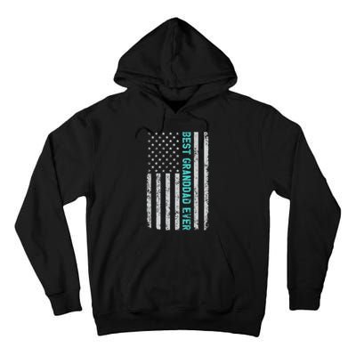 Best Granddad Ever Funny Fathers Day Vintage American Flag Tall Hoodie