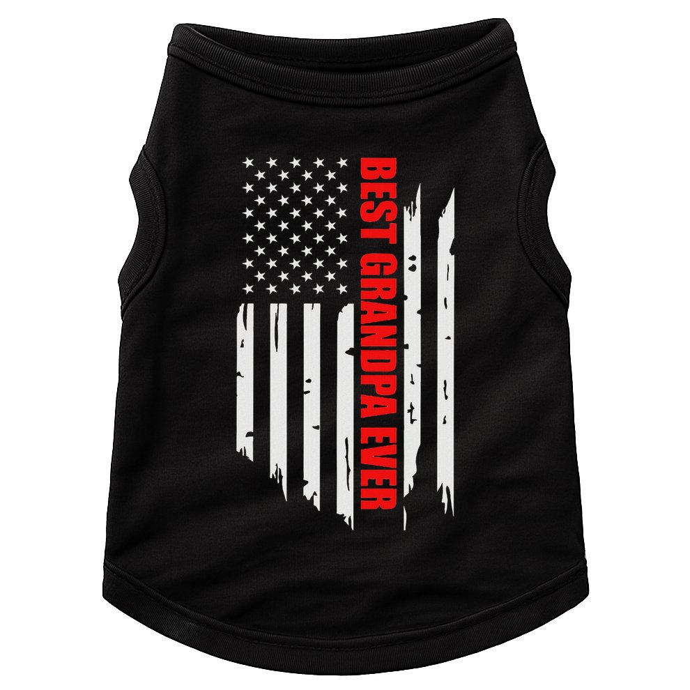 Best Grandpa Ever Vintage American Flag Doggie Tank