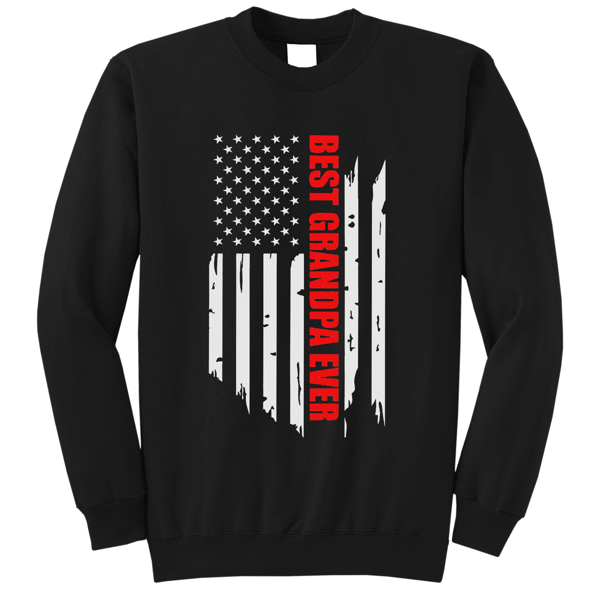 Best Grandpa Ever Vintage American Flag Sweatshirt