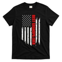 Best Grandpa Ever Vintage American Flag T-Shirt