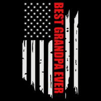 Best Grandpa Ever Vintage American Flag T-Shirt