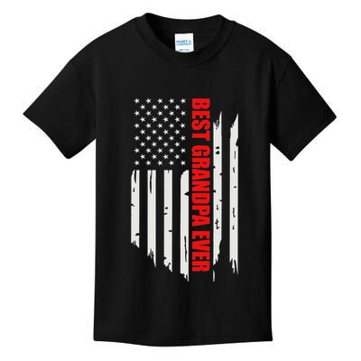 Best Grandpa Ever Vintage American Flag Kids T-Shirt