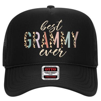 Best Grammy Ever Gifts Leopard Print Mothers Day High Crown Mesh Back Trucker Hat