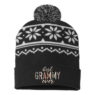 Best Grammy Ever Gifts Leopard Print Mothers Day USA-Made Snowflake Beanie