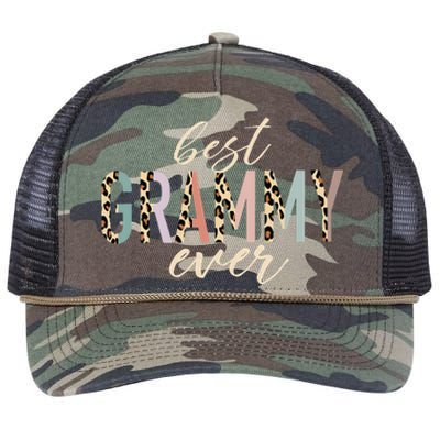 Best Grammy Ever Gifts Leopard Print Mothers Day Retro Rope Trucker Hat Cap