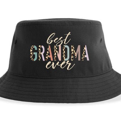 Best Grandma Ever Gifts Leopard Print Mothers Day Sustainable Bucket Hat