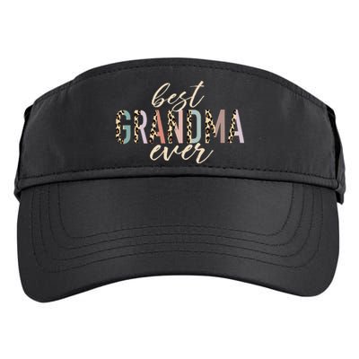 Best Grandma Ever Gifts Leopard Print Mothers Day Adult Drive Performance Visor