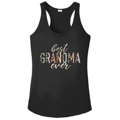 Best Grandma Ever Gifts Leopard Print Mothers Day Ladies PosiCharge Competitor Racerback Tank