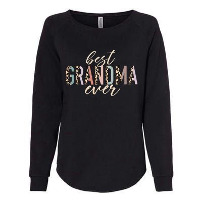 Best Grandma Ever Gifts Leopard Print Mothers Day Womens California Wash Sweatshirt