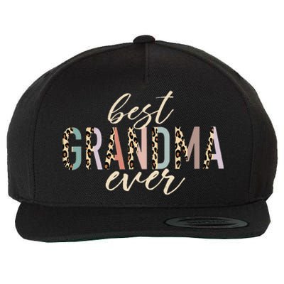 Best Grandma Ever Gifts Leopard Print Mothers Day Wool Snapback Cap