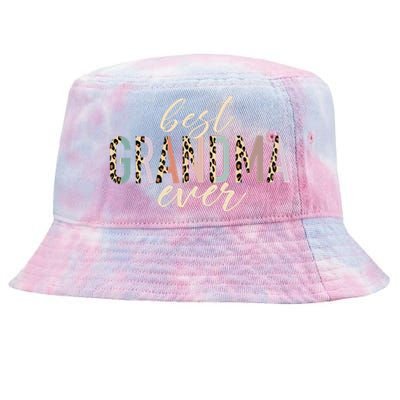 Best Grandma Ever Gifts Leopard Print Mothers Day Tie-Dyed Bucket Hat