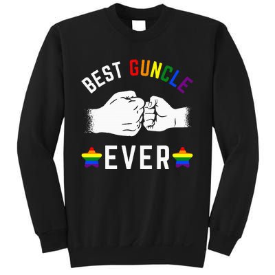 Best Guncle Ever Rainbow Colors Fistbump Pride Gay Uncle Sweatshirt