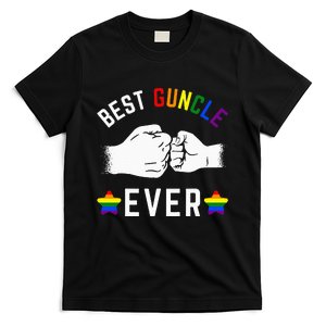 Best Guncle Ever Rainbow Colors Fistbump Pride Gay Uncle T-Shirt