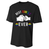 Best Guncle Ever Rainbow Colors Fistbump Pride Gay Uncle Performance Sprint T-Shirt