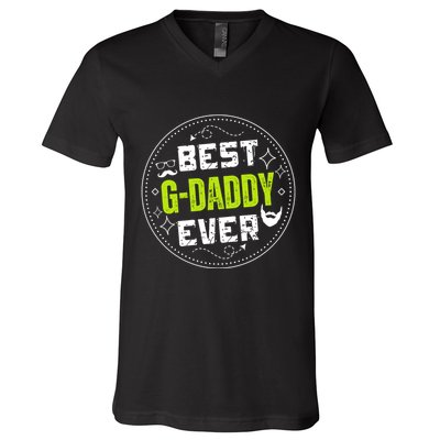 Best Gdaddy Ever Funny Retro Vintage Gdaddy V-Neck T-Shirt
