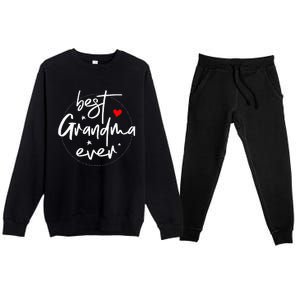 Best Grandma Ever Grandma Premium Crewneck Sweatsuit Set