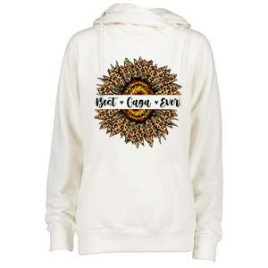 Best Gaga Ever Sunflower Gaga Mothers Day Gifts Womens Funnel Neck Pullover Hood