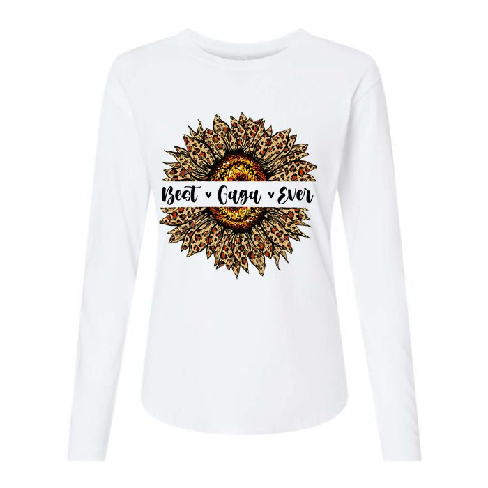 Best Gaga Ever Sunflower Gaga Mothers Day Gifts Womens Cotton Relaxed Long Sleeve T-Shirt