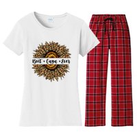 Best Gaga Ever Sunflower Gaga Mothers Day Gifts Women's Flannel Pajama Set