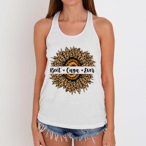 Best Gaga Ever Sunflower Gaga Mothers Day Gifts Women's Knotted Racerback Tank