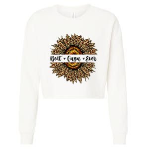 Best Gaga Ever Sunflower Gaga Mothers Day Gifts Cropped Pullover Crew