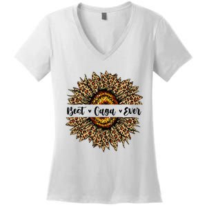 Best Gaga Ever Sunflower Gaga Mothers Day Gifts Women's V-Neck T-Shirt