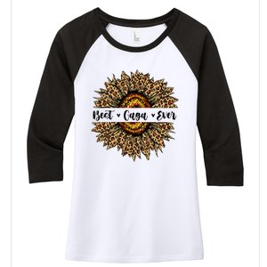 Best Gaga Ever Sunflower Gaga Mothers Day Gifts Women's Tri-Blend 3/4-Sleeve Raglan Shirt