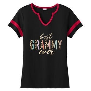 Best Grammy Ever Gifts Leopard Print Mothers Day Ladies Halftime Notch Neck Tee