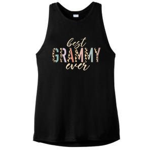 Best Grammy Ever Gifts Leopard Print Mothers Day Ladies PosiCharge Tri-Blend Wicking Tank