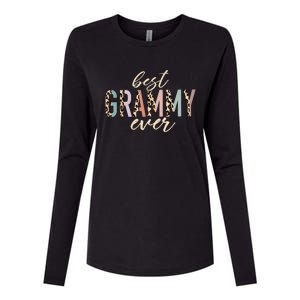 Best Grammy Ever Gifts Leopard Print Mothers Day Womens Cotton Relaxed Long Sleeve T-Shirt