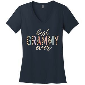 Best Grammy Ever Gifts Leopard Print Mothers Day Women's V-Neck T-Shirt