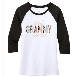 Best Grammy Ever Gifts Leopard Print Mothers Day Women's Tri-Blend 3/4-Sleeve Raglan Shirt