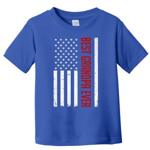 Best Grandpa Ever Us American Flag Fathers Day For Grandpa Funny Gift Toddler T-Shirt