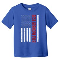 Best Grandpa Ever Us American Flag Fathers Day For Grandpa Funny Gift Toddler T-Shirt