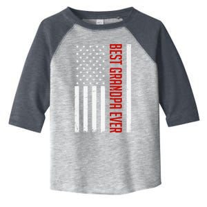 Best Grandpa Ever Us American Flag Fathers Day For Grandpa Funny Gift Toddler Fine Jersey T-Shirt