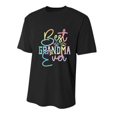 Best Grandma Ever Happy Grandparents Day Tie Dye Youth Performance Sprint T-Shirt