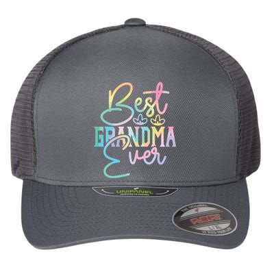 Best Grandma Ever Happy Grandparents Day Tie Dye Flexfit Unipanel Trucker Cap