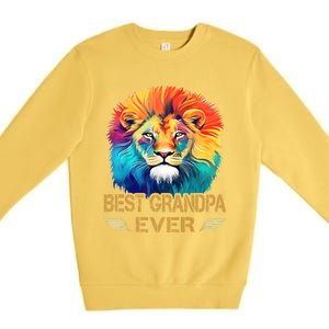 Best Grandpa Ever Funny Fathers Day Gift For Dad Premium Crewneck Sweatshirt