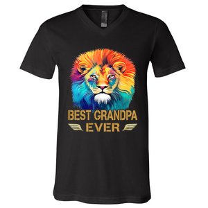 Best Grandpa Ever Funny Fathers Day Gift For Dad V-Neck T-Shirt