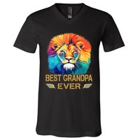 Best Grandpa Ever Funny Fathers Day Gift For Dad V-Neck T-Shirt